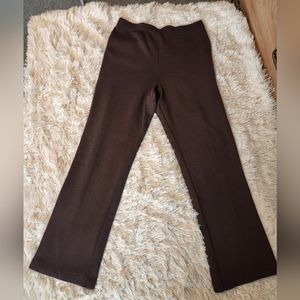 St. John Brown Knit Straight-Leg Pants